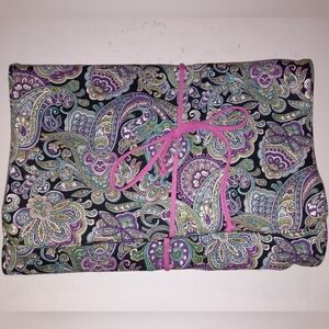 Cosmetic Roll-Up Travel Case in Purple Paisley